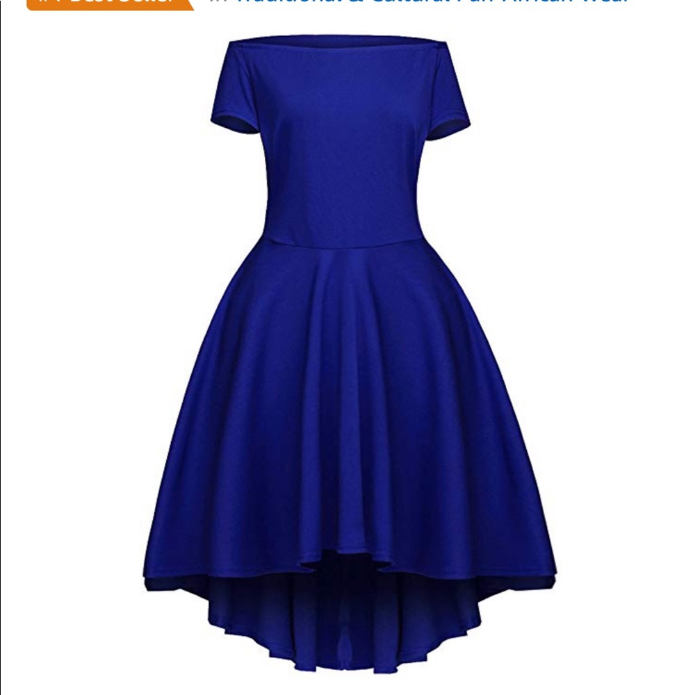 Off The Shoulder Short Sleeve High Low Hem Dress